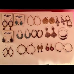 Collection of 16 sets of BoHo earrings